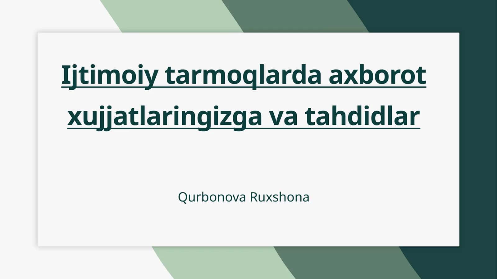 Ijtimoiy tarmoqlarda axborot xujjatlari: muhimligi va xususiyatlari
