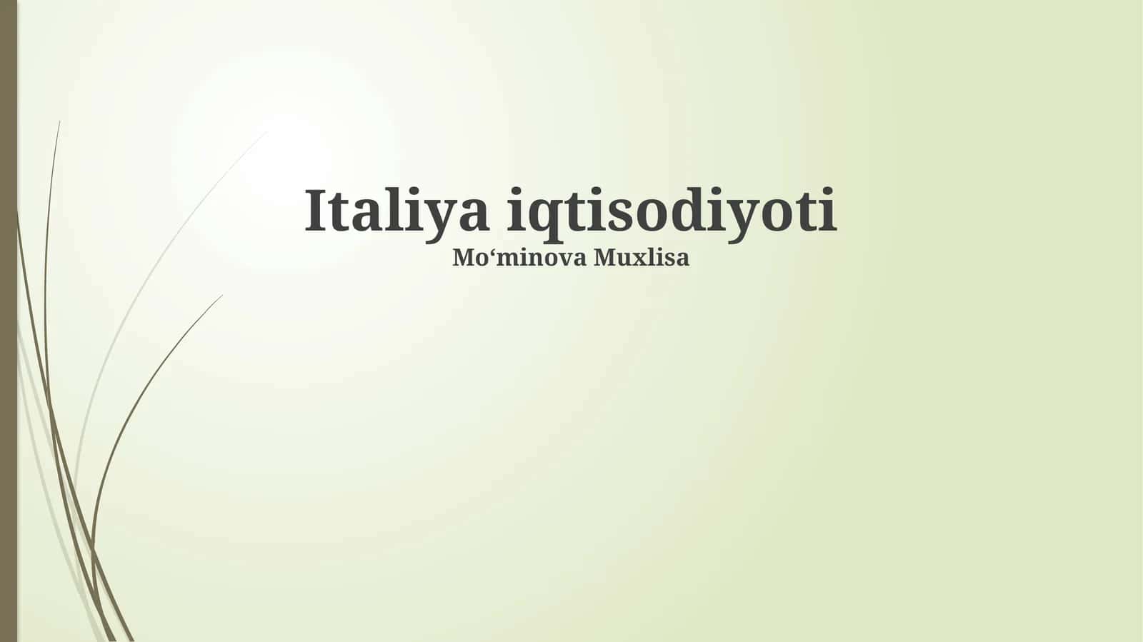 Italiya iqtisodiyoti