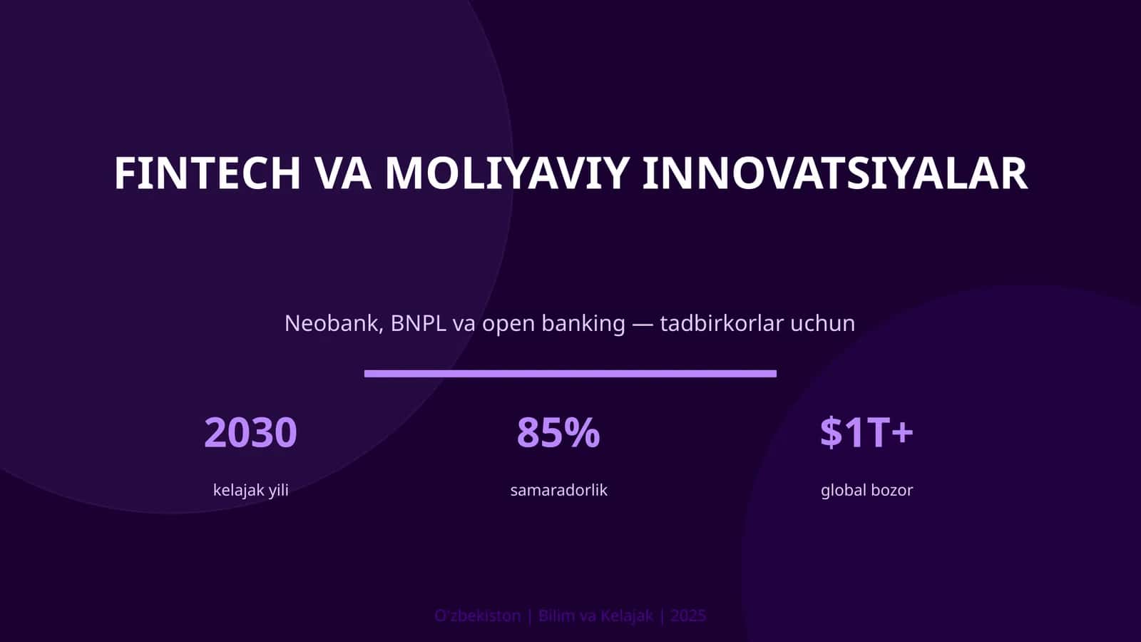 FINTECH VA MOLIYAVIY INNOVATSIYALAR