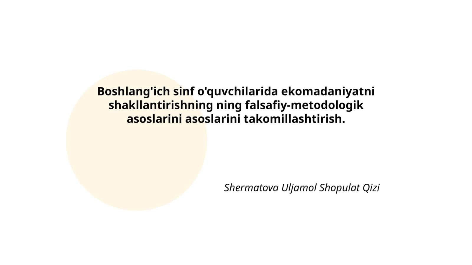 Ekomadaniyatning falsafiy-metodologik asoslari