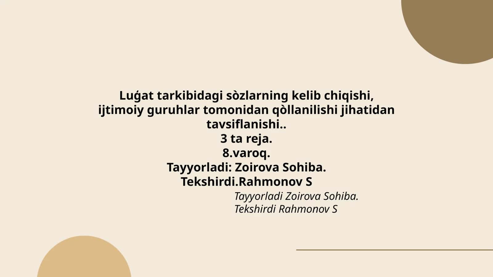 Luģat tarkibidagi sòzlarning kelib chiqishi