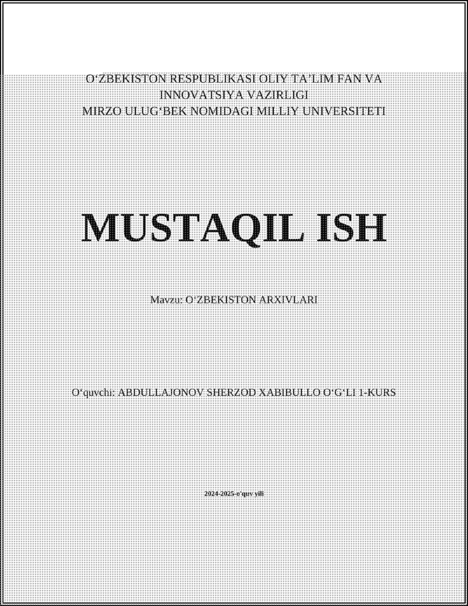 Oʻzbekiston Arxivlari