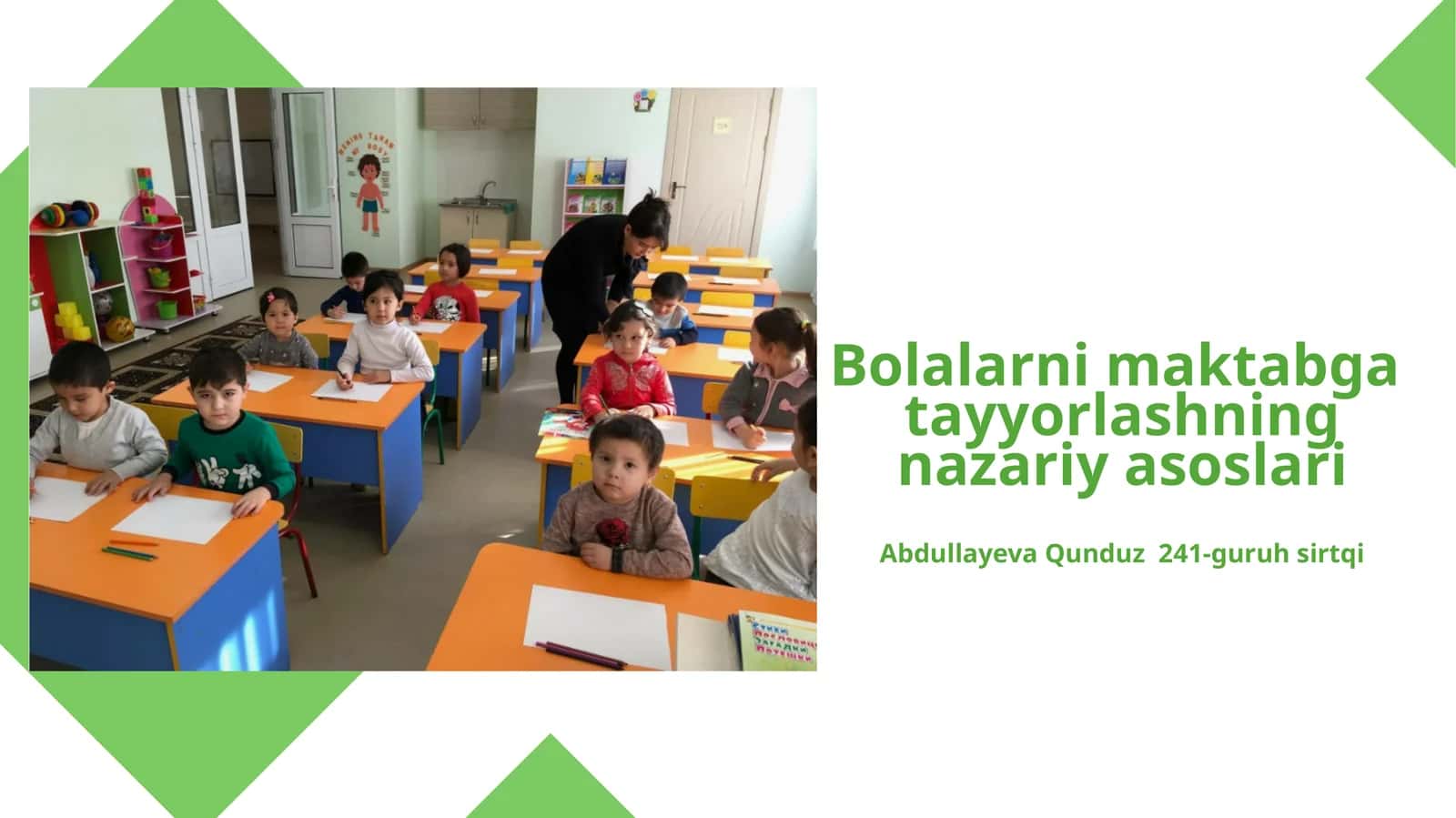Bolalarni maktabga  tayyorlashning nazariy asoslari
