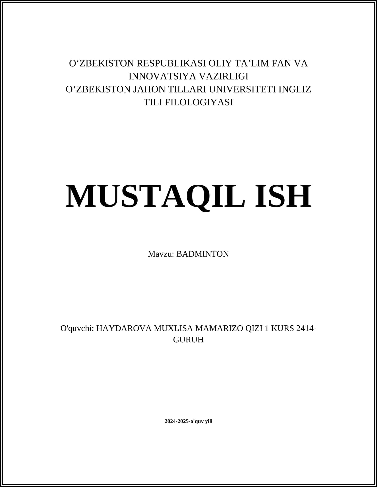 BADMINTON