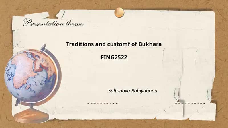 Traditions and customs of Bukhara