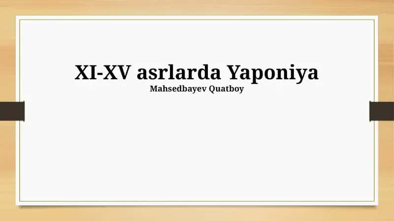 XI-XV asrlarda Yaponiya