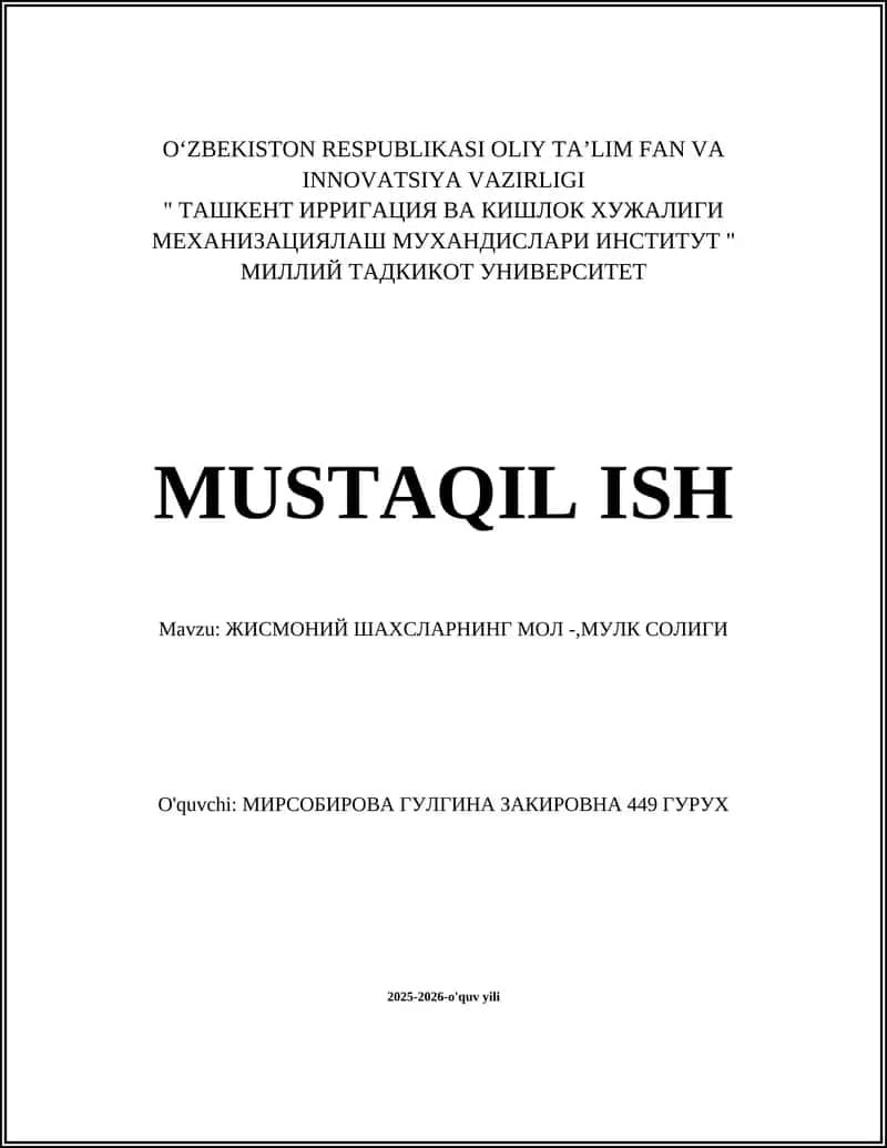 Жисмоний шахсларнинг мол-мулк солиғи