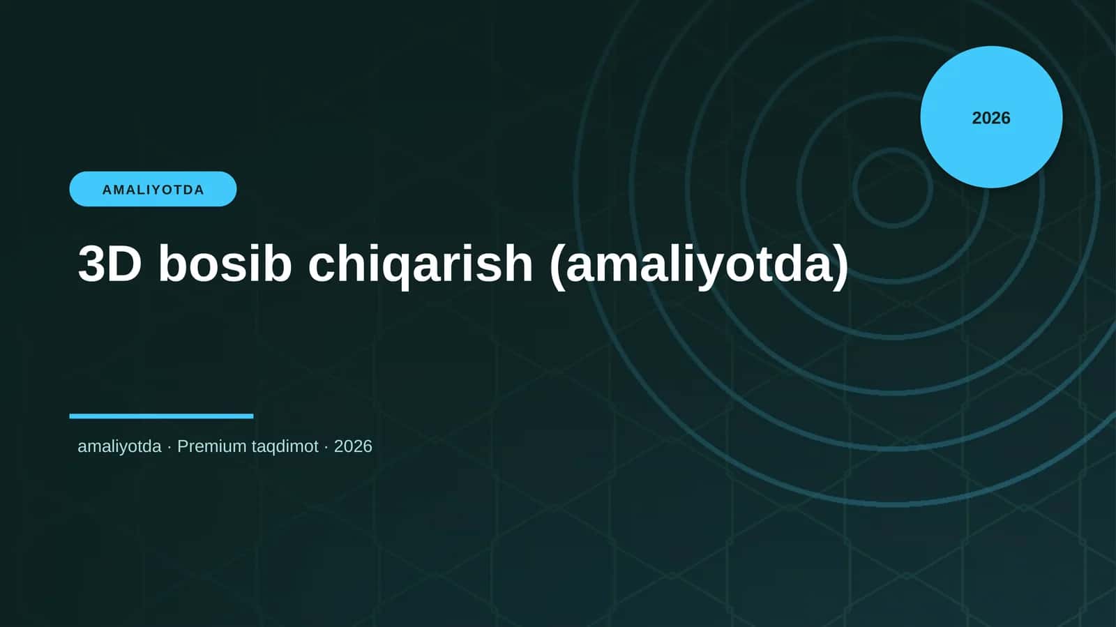 3D bosib chiqarish (amaliyotda)
