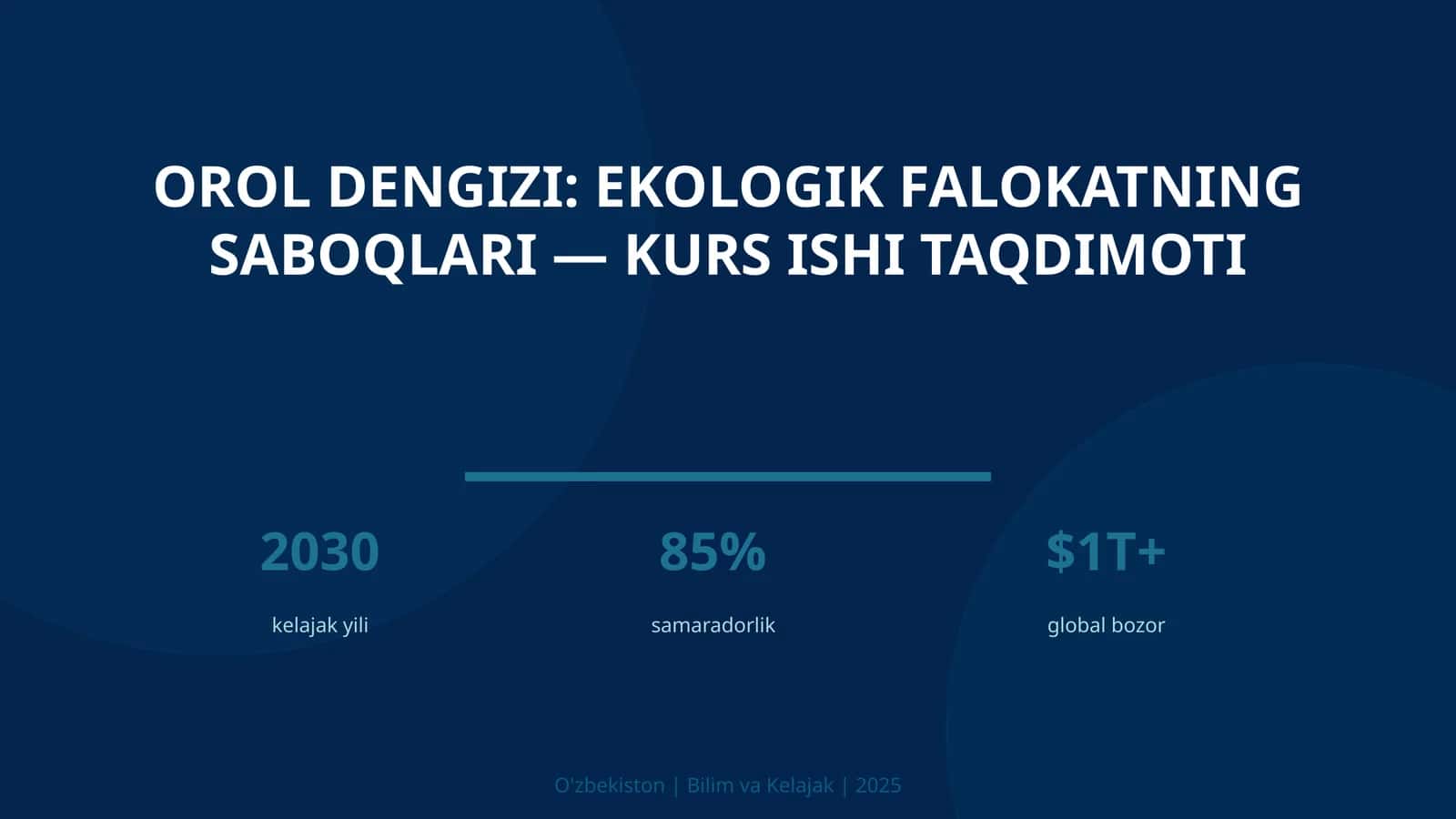 Orol dengizi: Ekologik falokatning saboqlari — kurs ishi taqdimoti