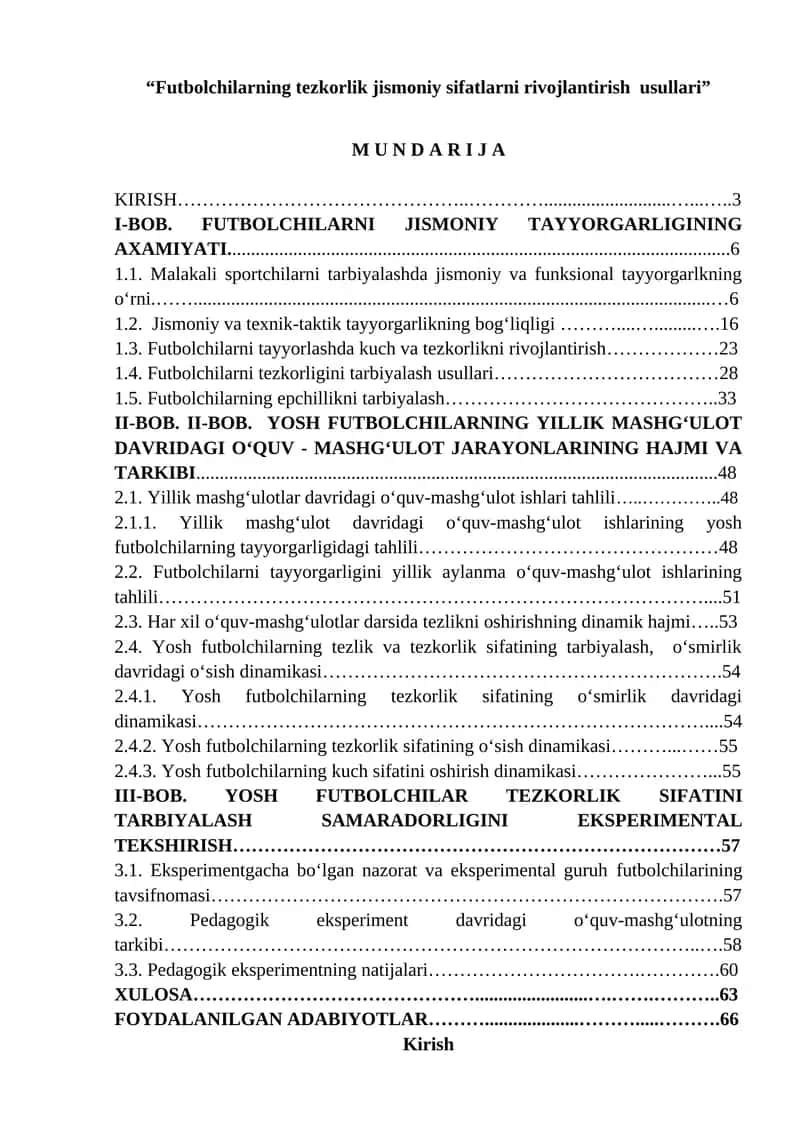Futbolchilarning tezkorlik jismoniy sifatlarni rivojlantirish  usullari