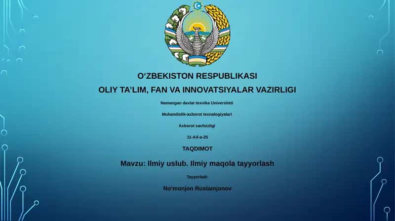 Ilmiy uslub. Ilmiy maqola tayyorlash
