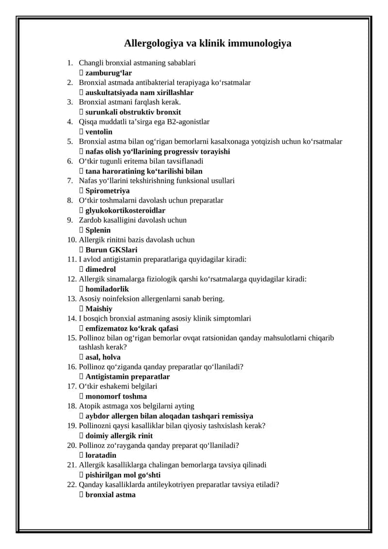 Allergologiya va klinik immunologiya