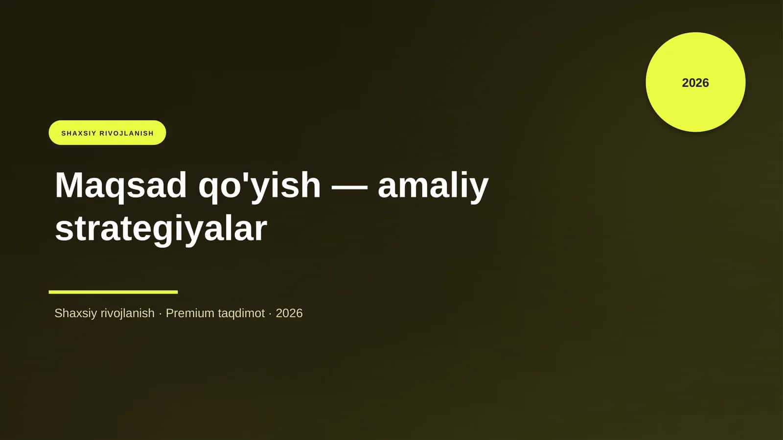 Maqsad qo'yish — amaliy strategiyalar