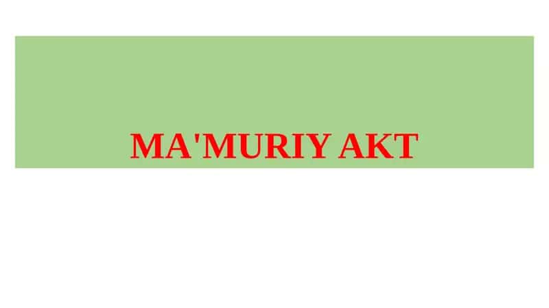 Ma'muriy akt