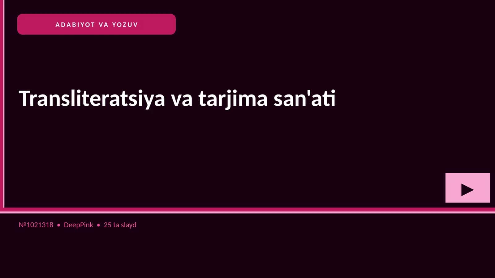 Transliteratsiya va tarjima san'ati