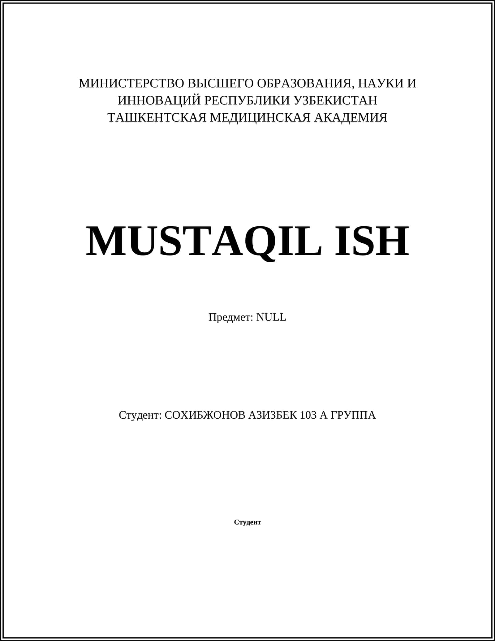 MUSTAQIL ISH