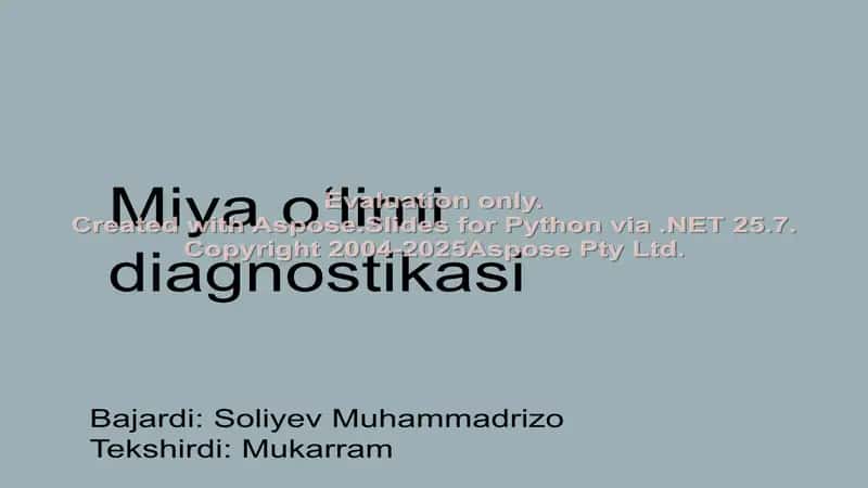 Miya o‘limi diagnostikasi