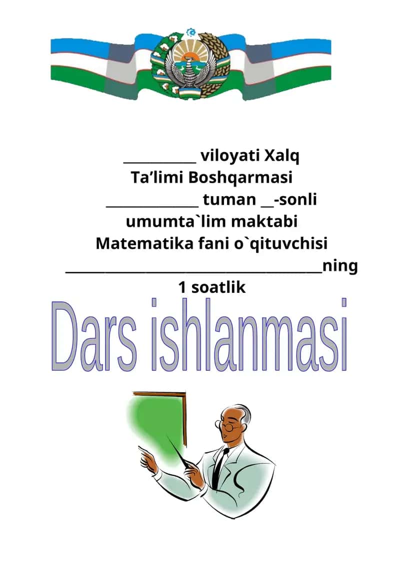 OCHIQ DARS ALGEBRA OCHIQ DARS