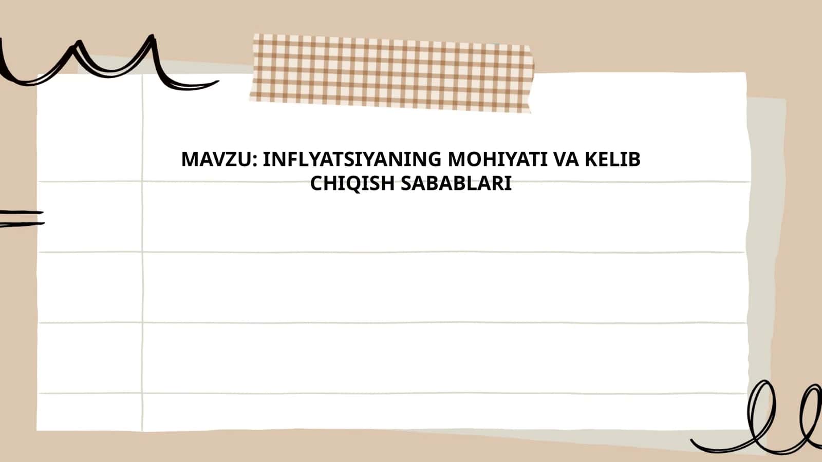 INFLYATSIYANING MOHIYATI VA KELIB CHIQISH SABABLARI
