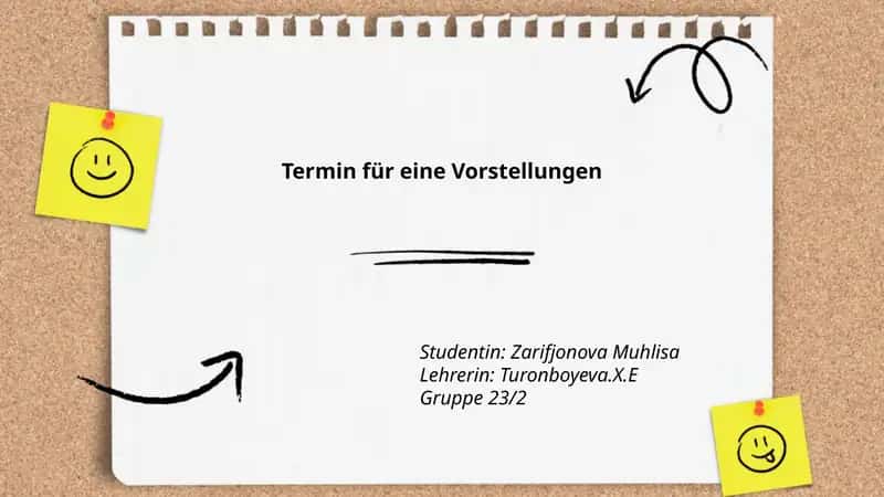 Termin für eine Vorstellungen