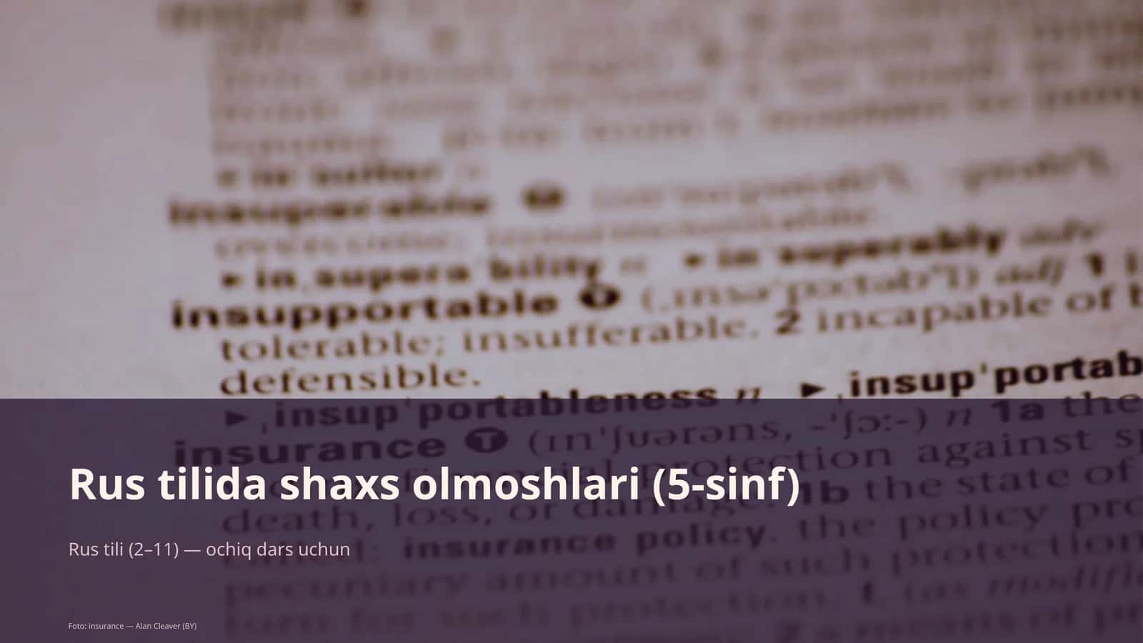 Rus tilida shaxs olmoshlari (5-sinf)