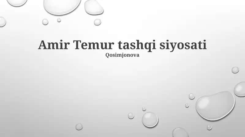 Amir Temur tashqi siyosati