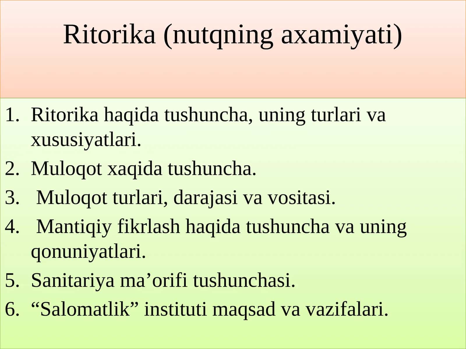 Ritorika (nutqning axamiyati)