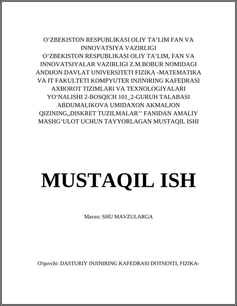 DISKRET TUZILMALAR