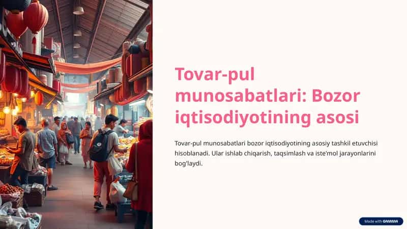 Tovar-pul munosabatlari