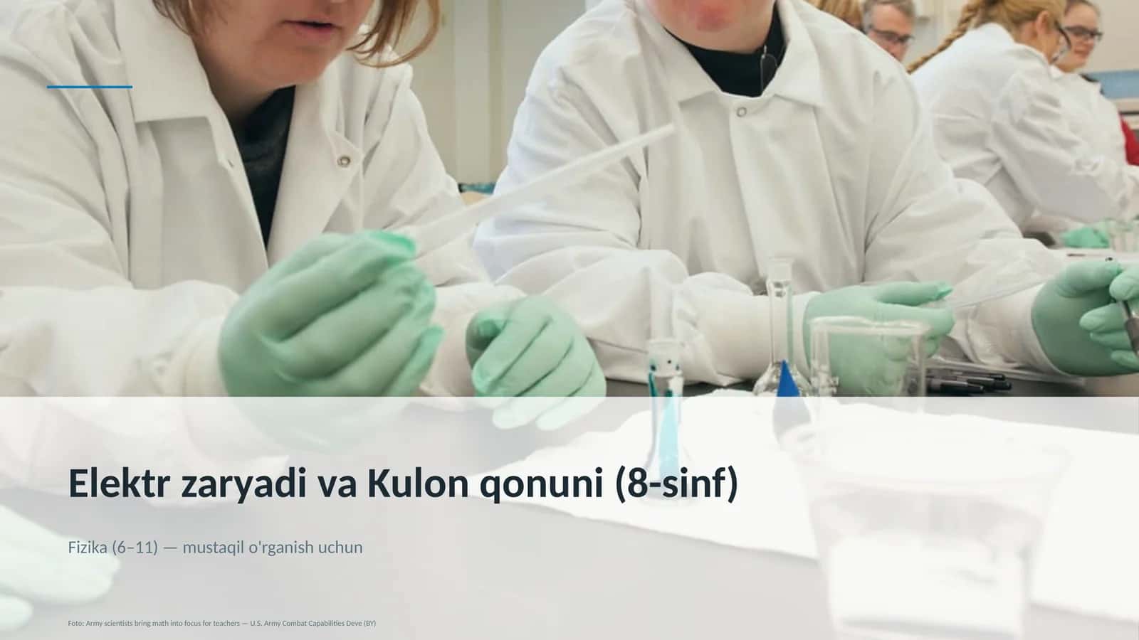 Elektr zaryadi va Kulon qonuni (8-sinf)