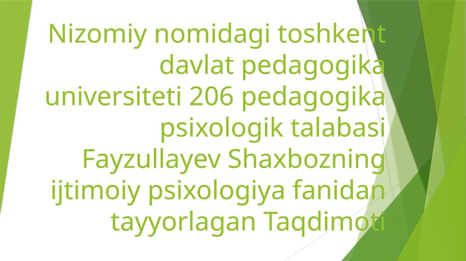 Ijtimoiy Psixologiyada Shaxs Muammosi