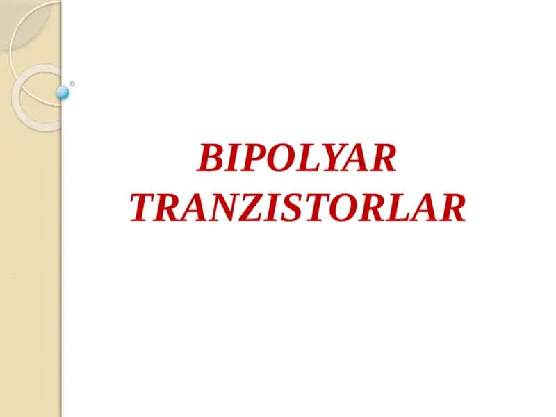 Bipolyar Tranzistorlar