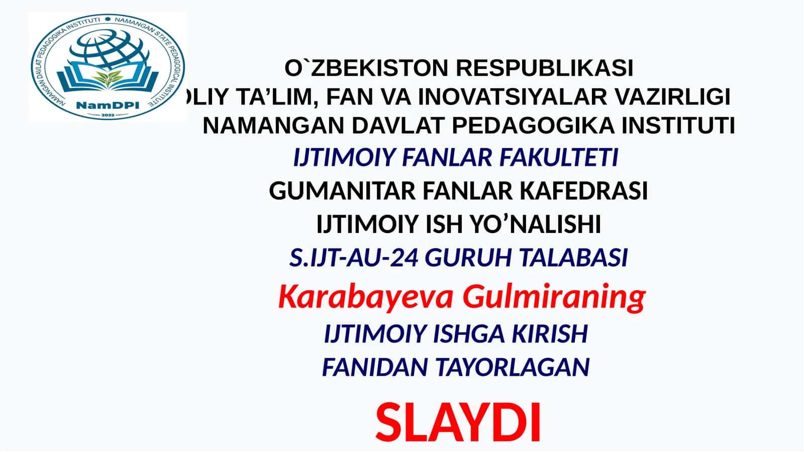 Jamoada ijtimoiy ish modeli 1