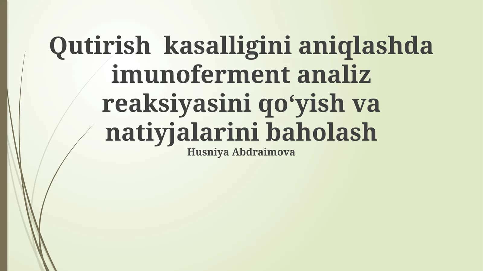 Quturish Diagnostikasi