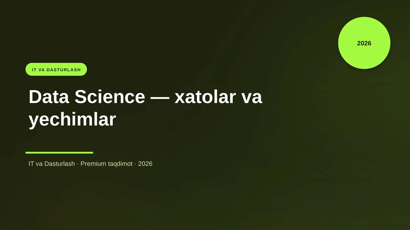 Data Science — xatolar va yechimlar