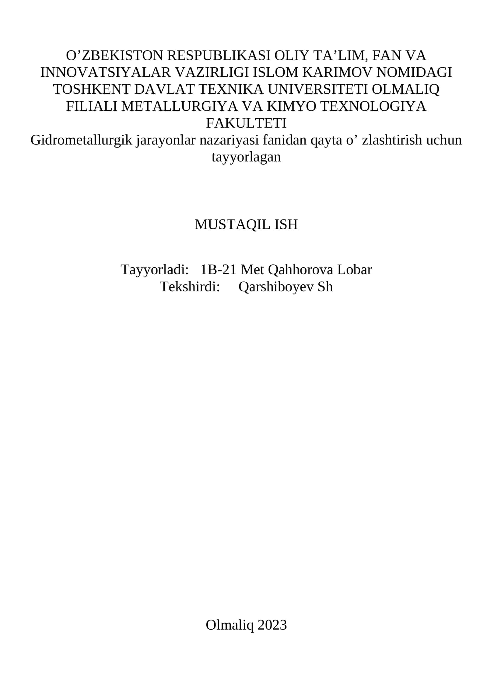 Oltin va kumush gidrometallurgiyasi misolida sof metallarni oksidlantirish yo’li bilan tanlab eritish