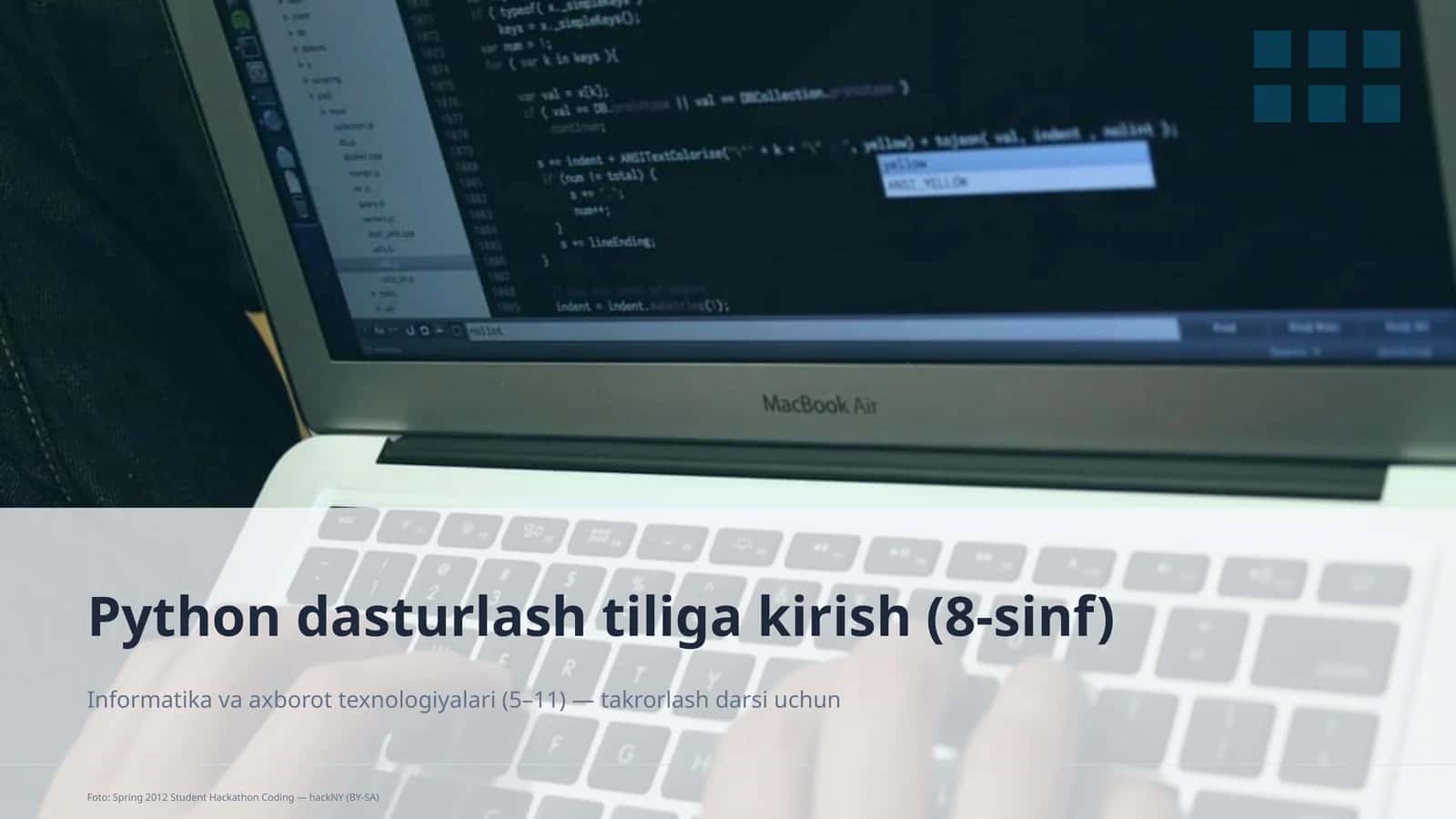 Python dasturlash tiliga kirish (8-sinf)