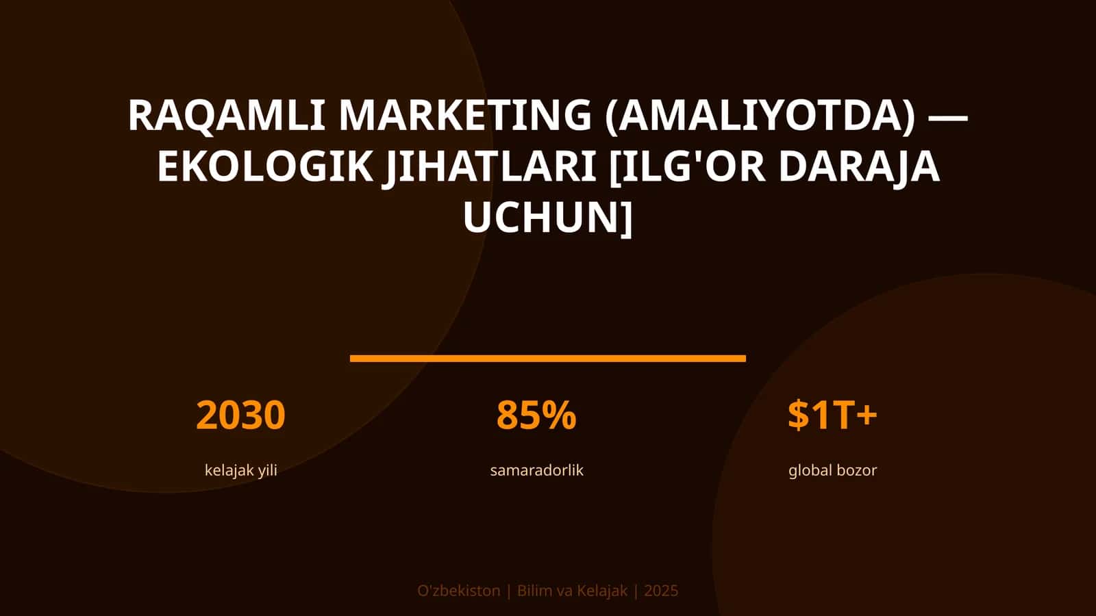 Raqamli marketing (amaliyotda) — ekologik jihatlari [ilg'or daraja uchun]