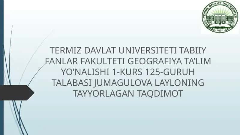 Geologiya va Geomorfologiya Fanining Oʻzbekistonda Rivojlanish Tarixi