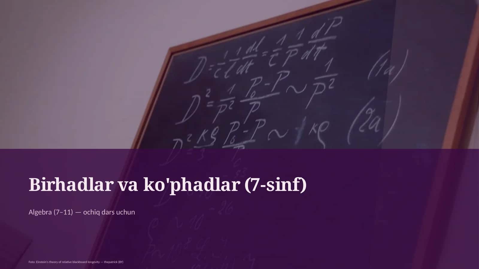 Birhadlar va ko'phadlar (7-sinf)