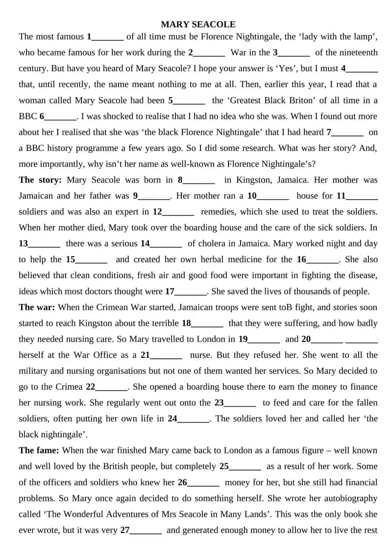 MARY SEACOLE