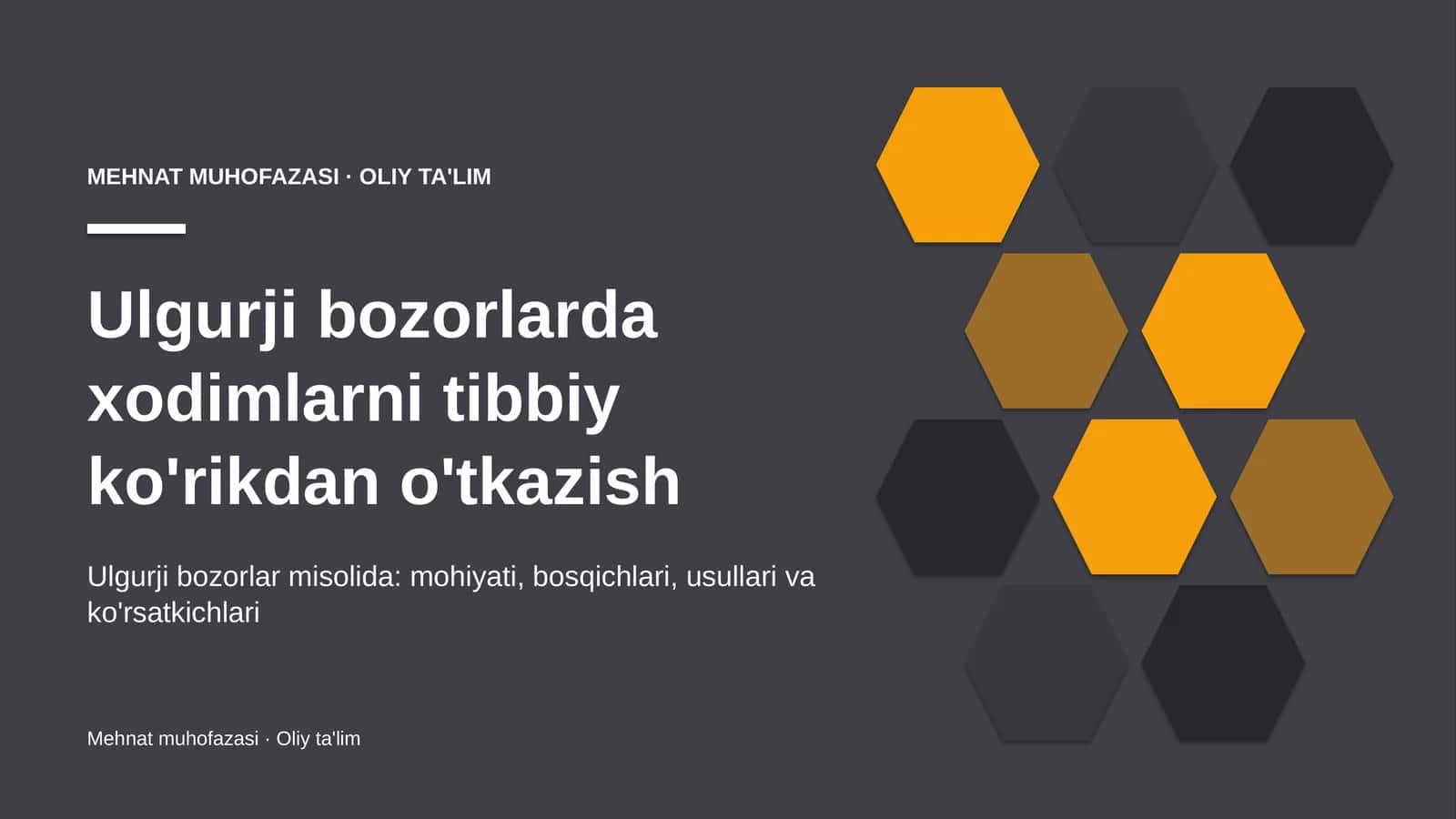 ulgurji bozorlarda xodimlarni tibbiy ko'rikdan o'tkazish 6111