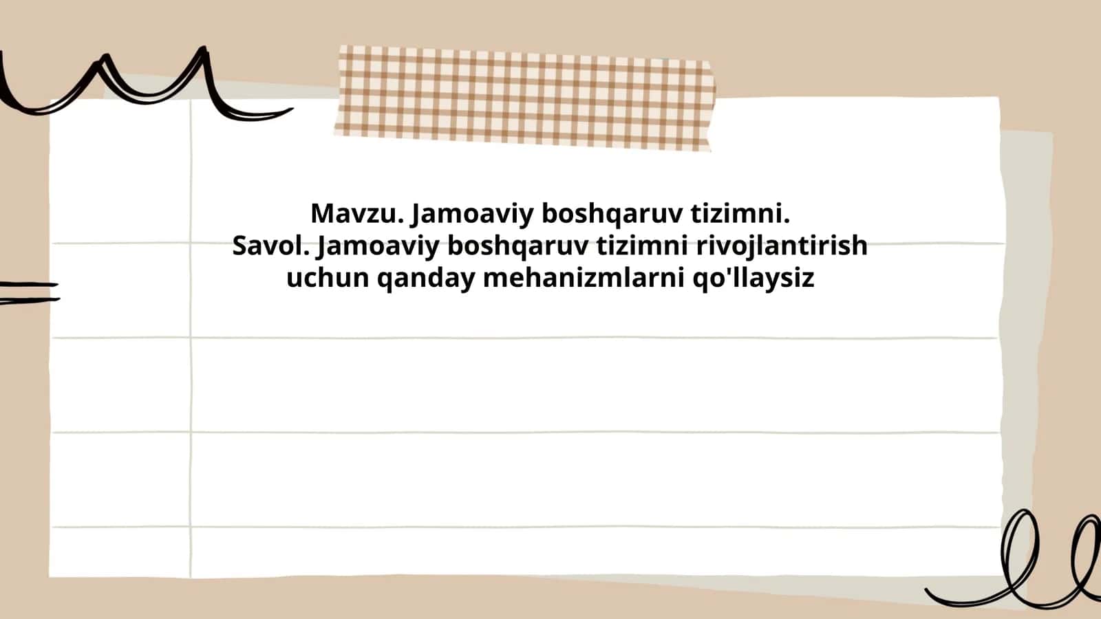 Jamoaviy boshqaruv tizimni