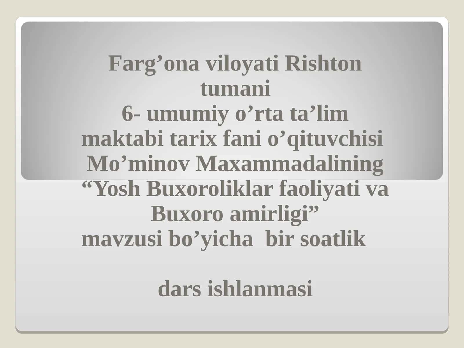 Yosh Buxoroliklar faoliyati va Buxoro amirligi
