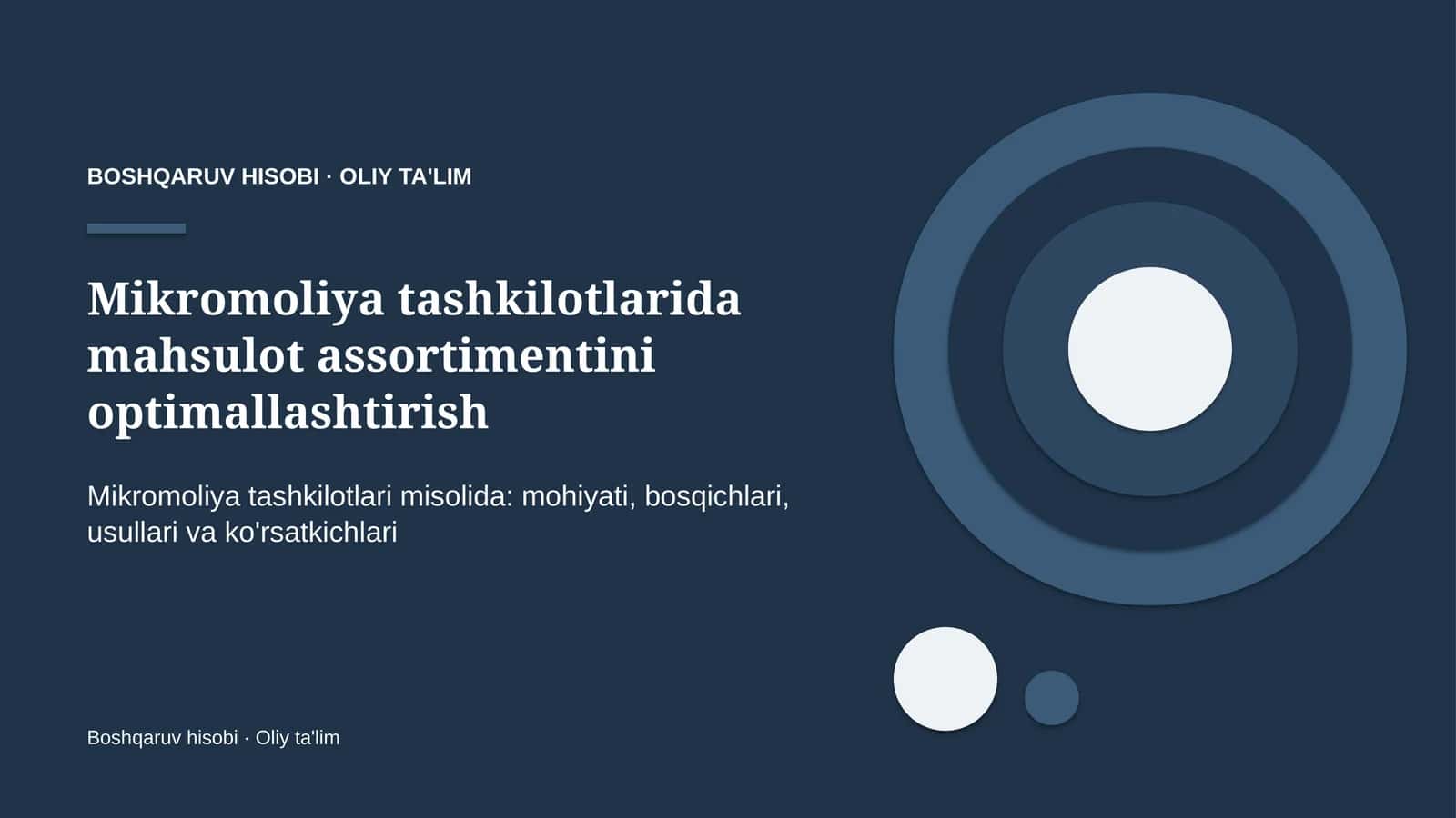 mikromoliya tashkilotlarida mahsulot assortimentini optimallashtirish 4992