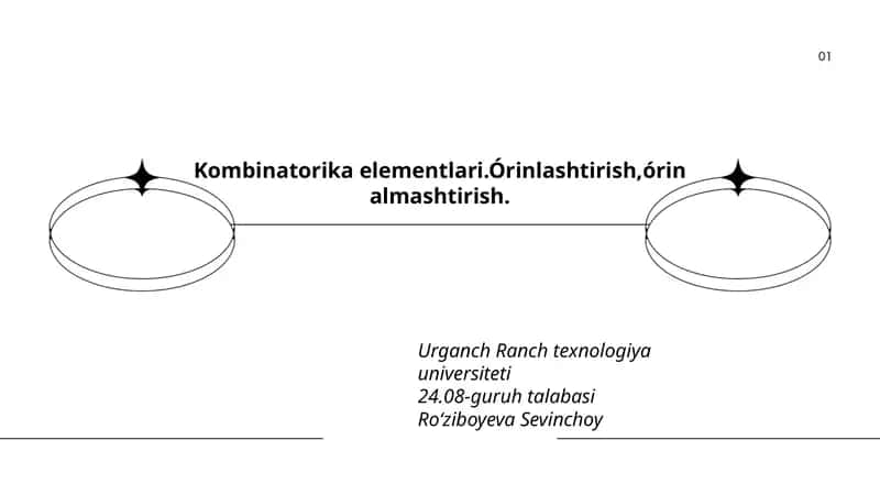 Kombinatorika elementlari.Órinlashtirish,órin almashtirish.