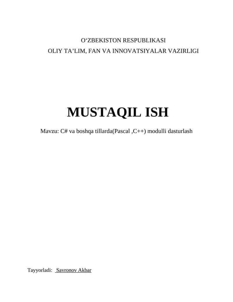 Modulli dasturlash
