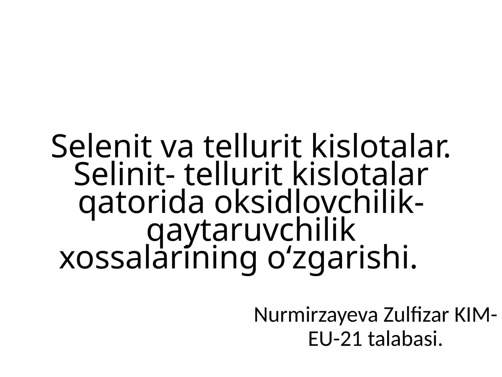 Selenitvatelluritkislotalar