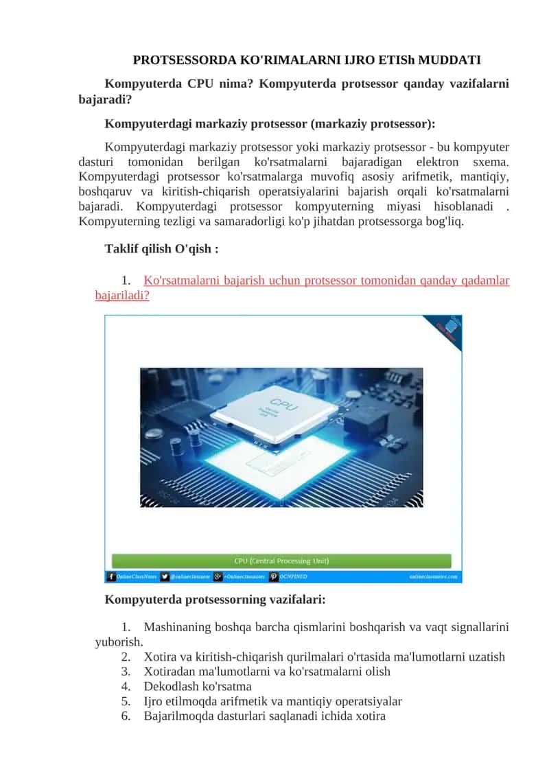 Kompyuterdagi markaziy protsessor