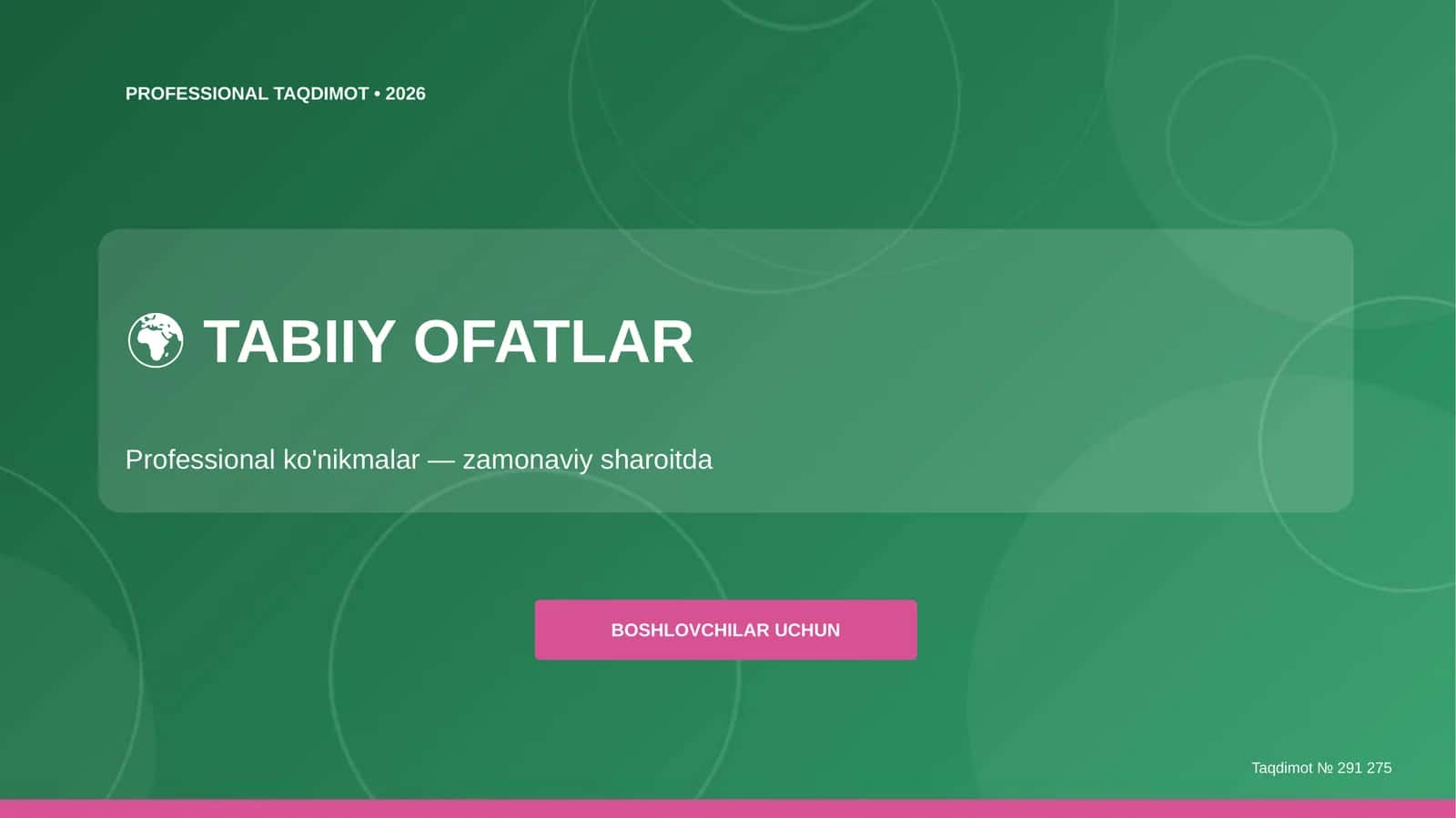 TABIIY OFATLAR (Professional ko'nikmalar)